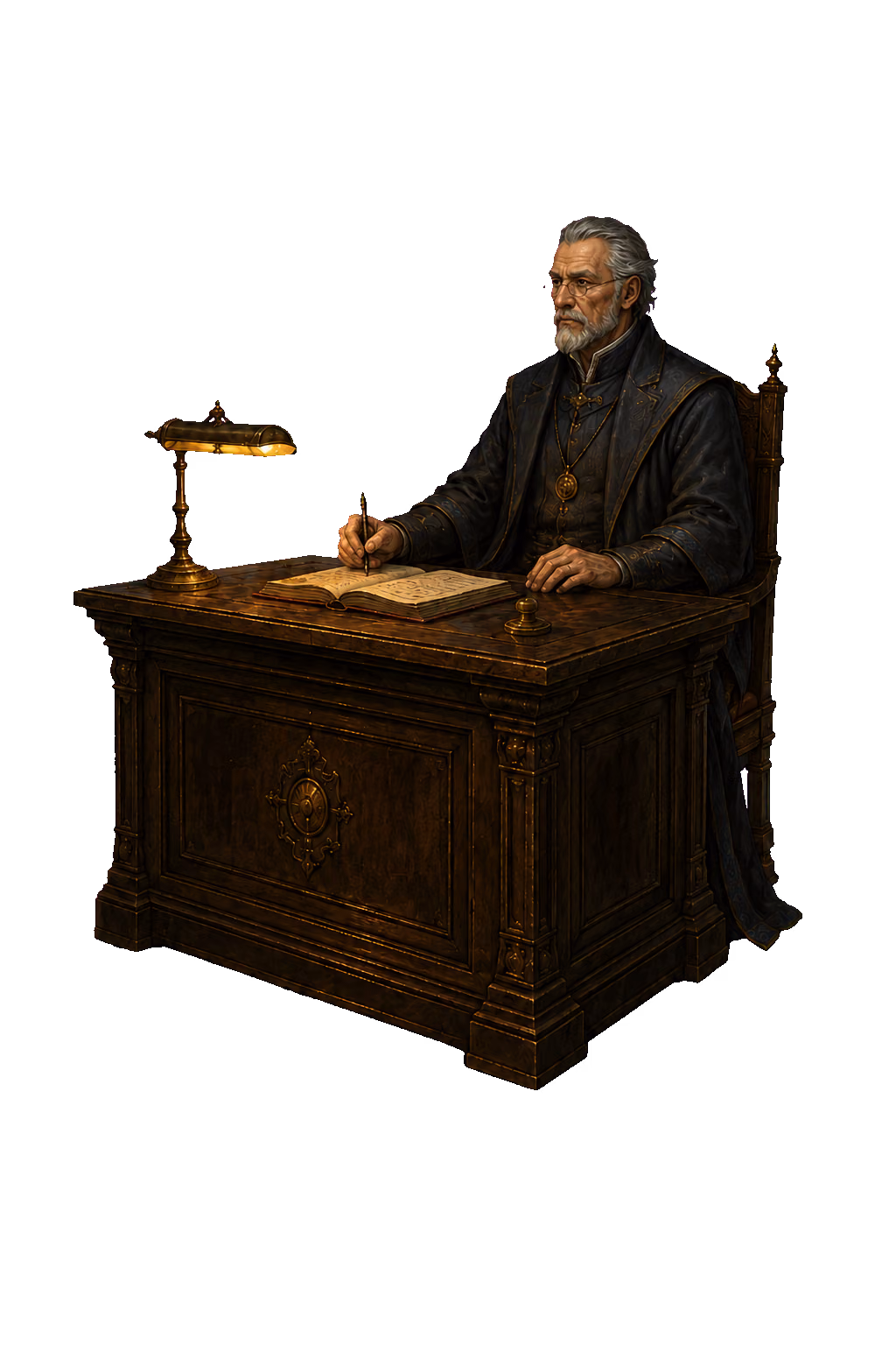 The Warden: entscheidet anhand der Belege, ob der Council tagt, leitet dann die Sitzung und veröffentlicht alles.